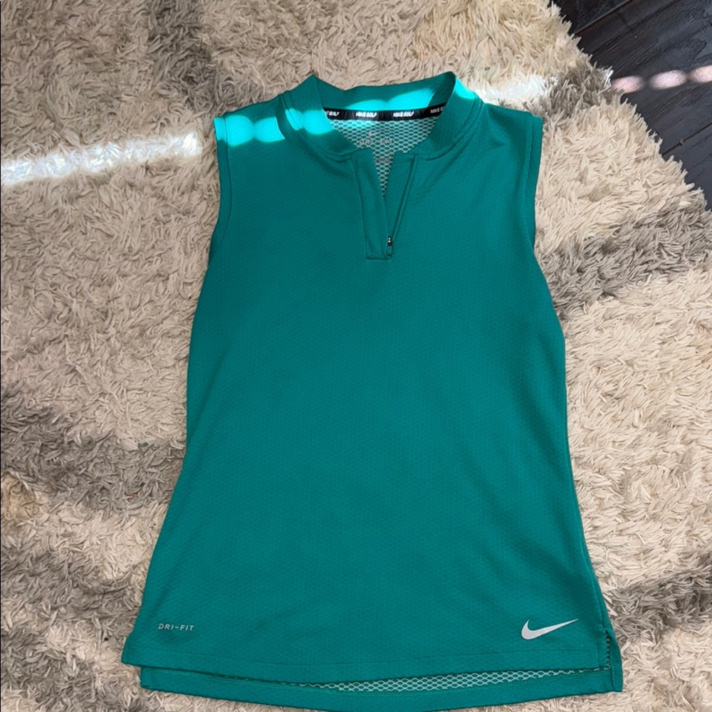 Nike Green Sleeveless Polo Tank Top